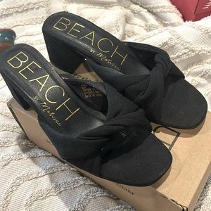 Size 9 black sandal; purchased from boutique